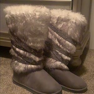 Gray beautiful boots
